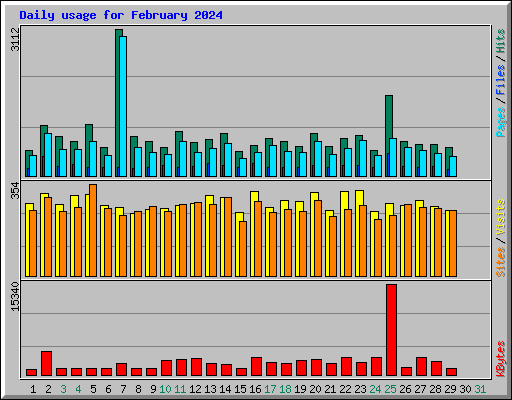 Daily usage for February 2024