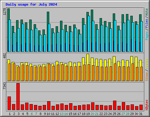 Daily usage for July 2024